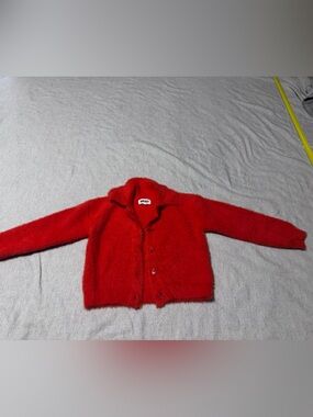 Molo Bright Orange Fuzzy Childs Cardigan